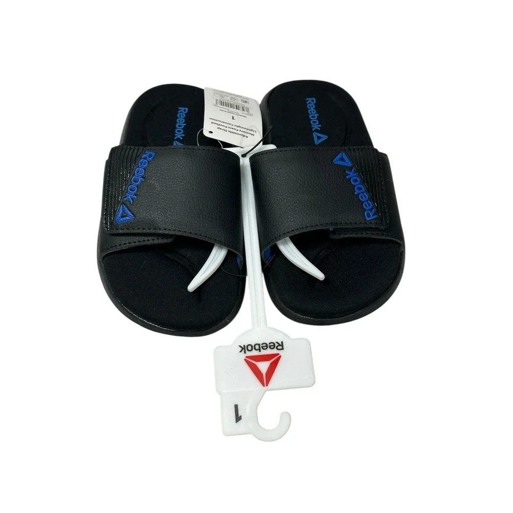 reebok boys adjustable‎ strap memory foam foot light weight size 1 slide sandals